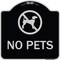 Signmission Designer Series Sign-No Pets, Black & Silver Heavy-Gauge Aluminum, 18" x 18", BS-1818-9813 A-DES-BS-1818-9813 - alternate 1